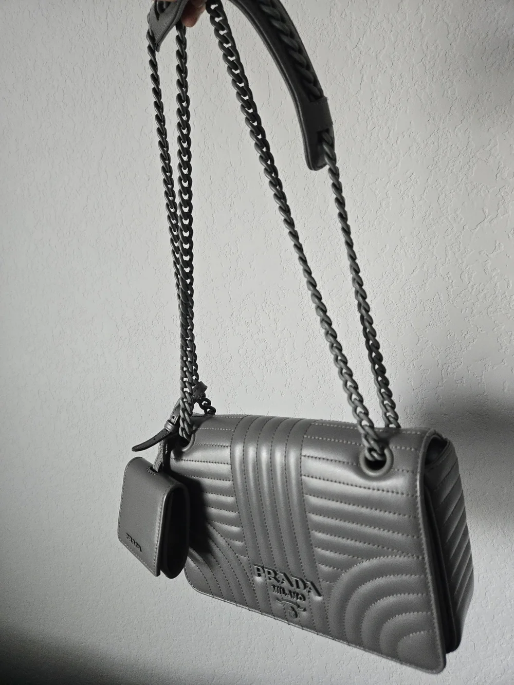 Prada Diagramme Bag Dark Gray